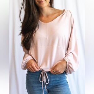 Aerie Balloon Sleeve Hooded Top
